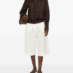Camicia in lino con scollo a v in marrone Batakovic - donna 