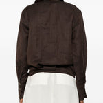 Camicia in lino con scollo a v in marrone Batakovic - donna 