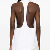 Top con scollo all'americana in lino  in bianco Batakovic - donna 