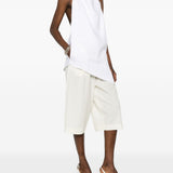 Top con scollo all'americana in lino  in bianco Batakovic - donna 