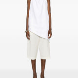 Top con scollo all'americana in lino  in bianco Batakovic - donna 