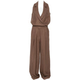 Tuta intera con scollo a V in marrone Batakovic - donna 