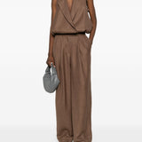 Tuta intera con scollo a V in marrone Batakovic - donna 