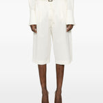 Shorts con fibbia e pieghe in bianco Batakovic - donna 