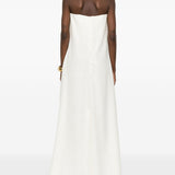 Abito maxi senza spalline in bianco Batakovic - donna 