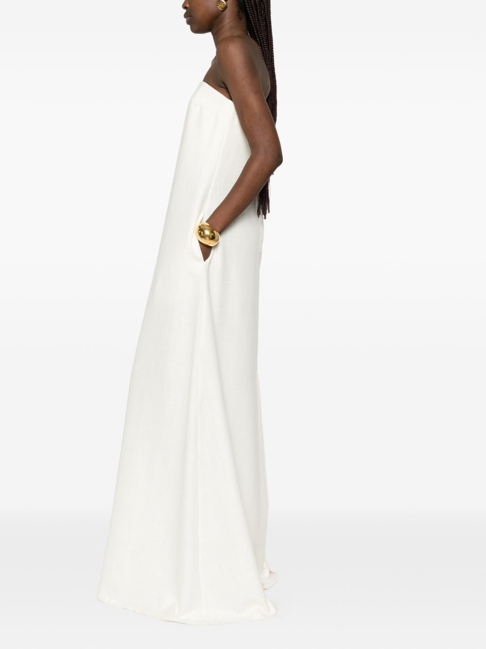 Abito maxi senza spalline in bianco Batakovic - donna 