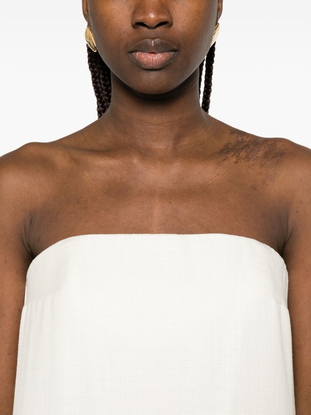 Abito maxi senza spalline in bianco Batakovic - donna 