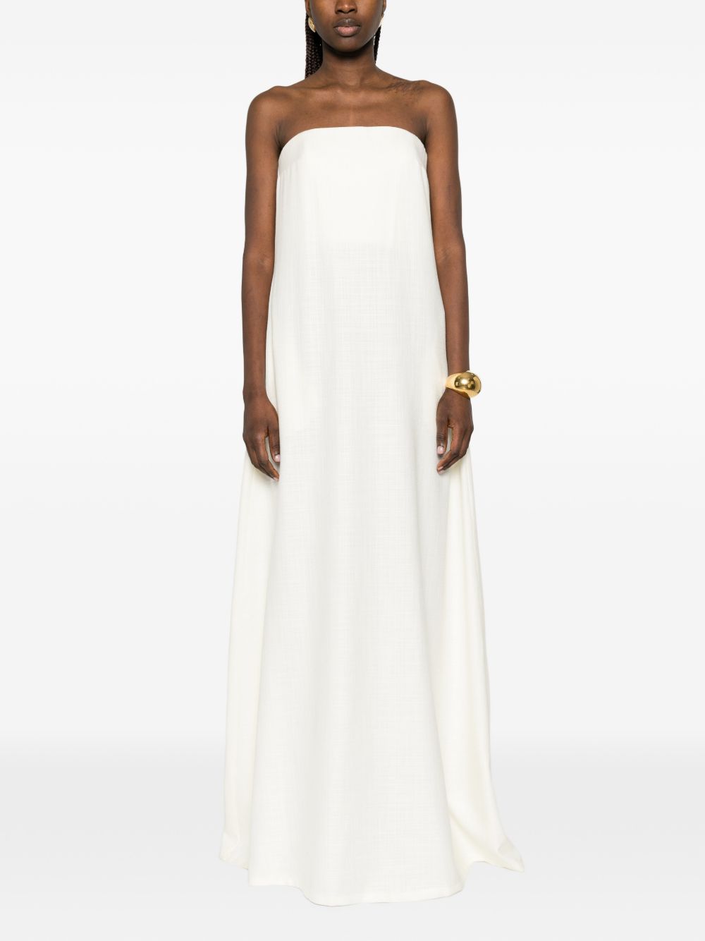 Abito maxi senza spalline in bianco Batakovic - donna 