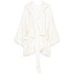 Cappotto con frange e cintura in bianco Batakovic - donna 
