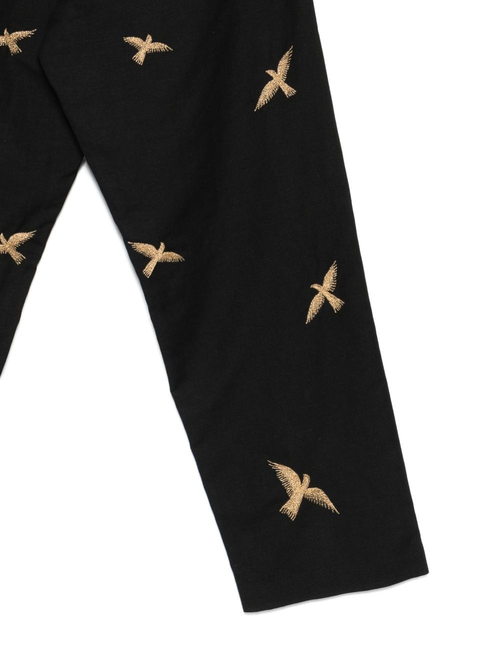 Pantaloni columbus con ricami in nero Baziszt - uomo 