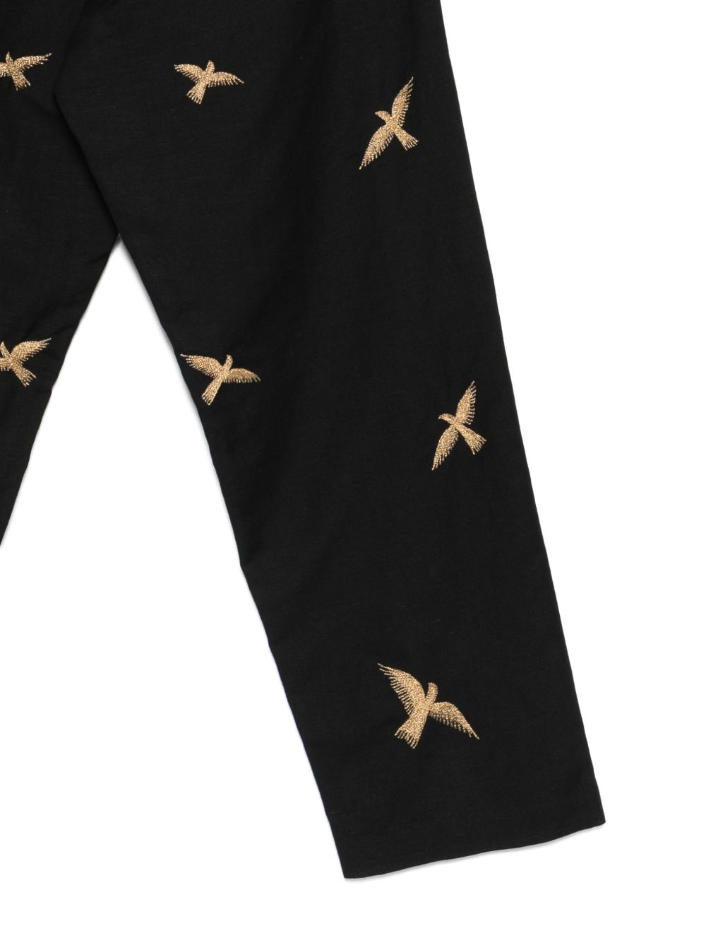 Pantaloni columbus con ricami in nero Baziszt - uomo 