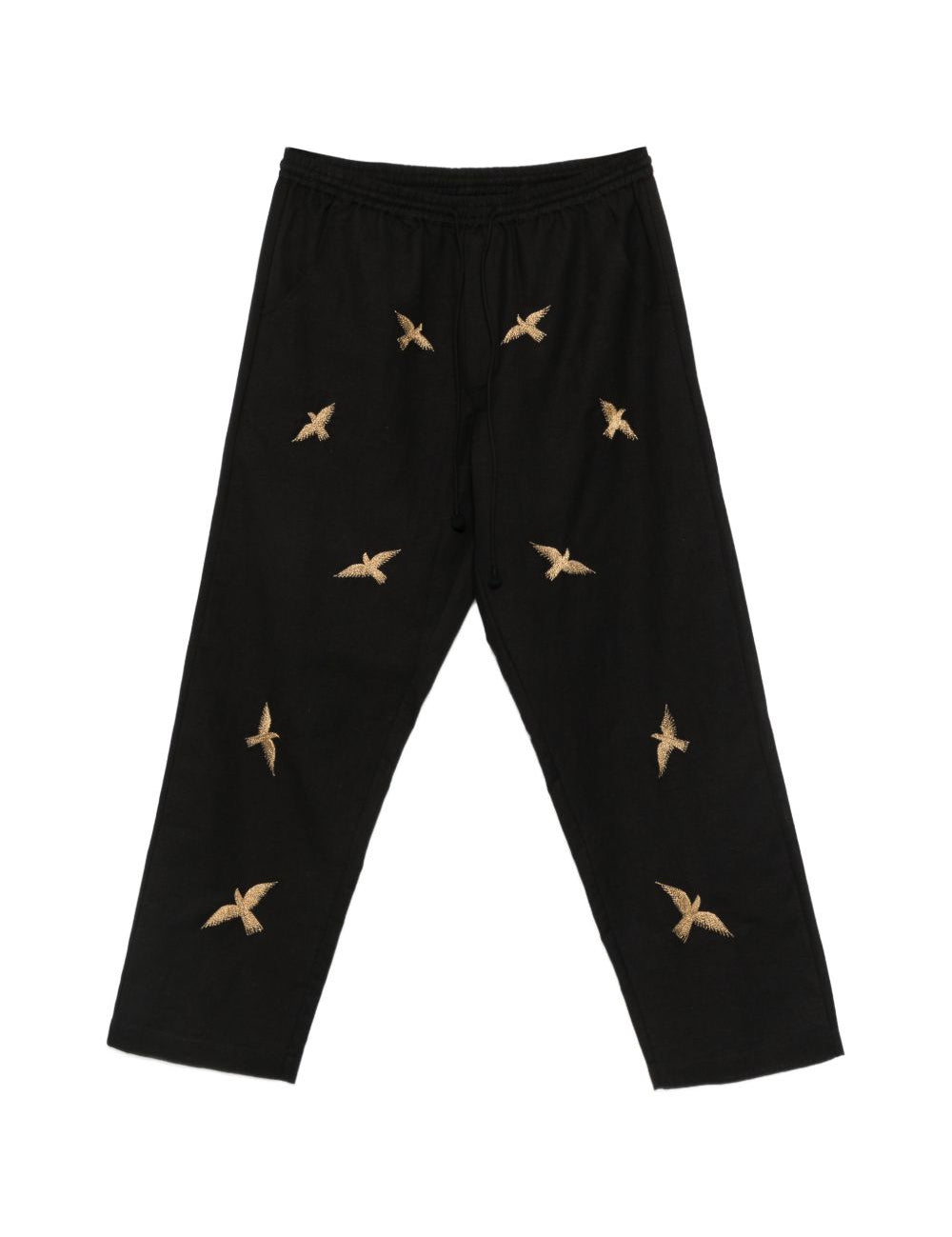 Pantaloni columbus con ricami in nero Baziszt - uomo 