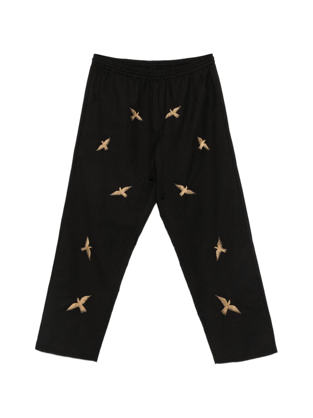 Pantaloni columbus con ricami in nero Baziszt - uomo 