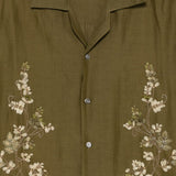 Camicia con ricamo floreale in verde Baziszt - uomo 