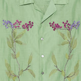 Camicia con ricamo floreale in verde menta Baziszt - uomo 