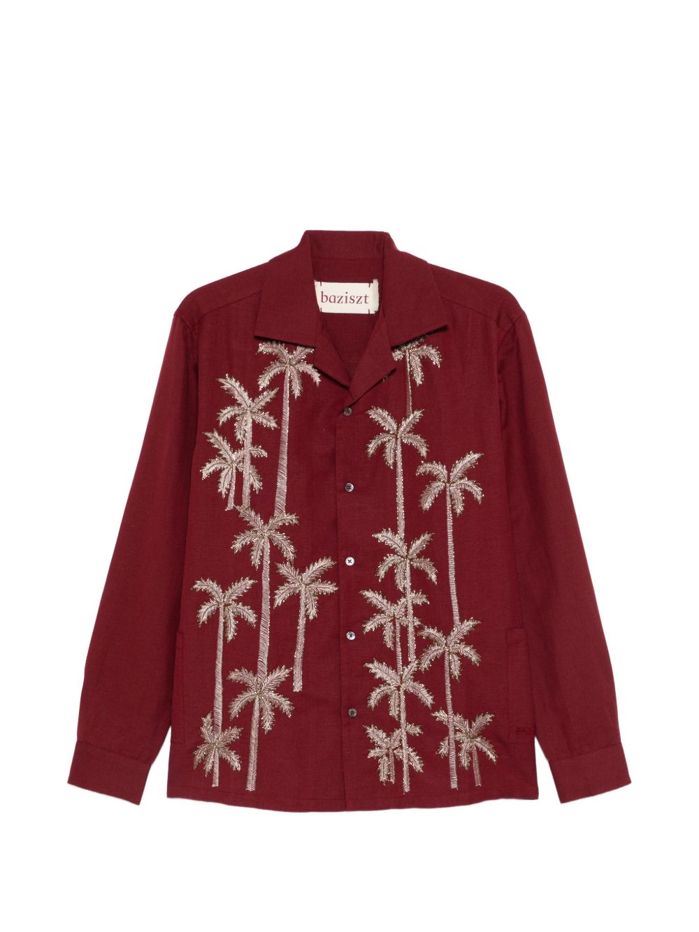 Camicia con motivo palme in bourdeaux Baziszt - uomo 