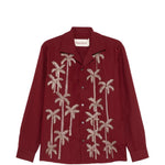 Camicia con motivo palme in bourdeaux Baziszt - uomo 