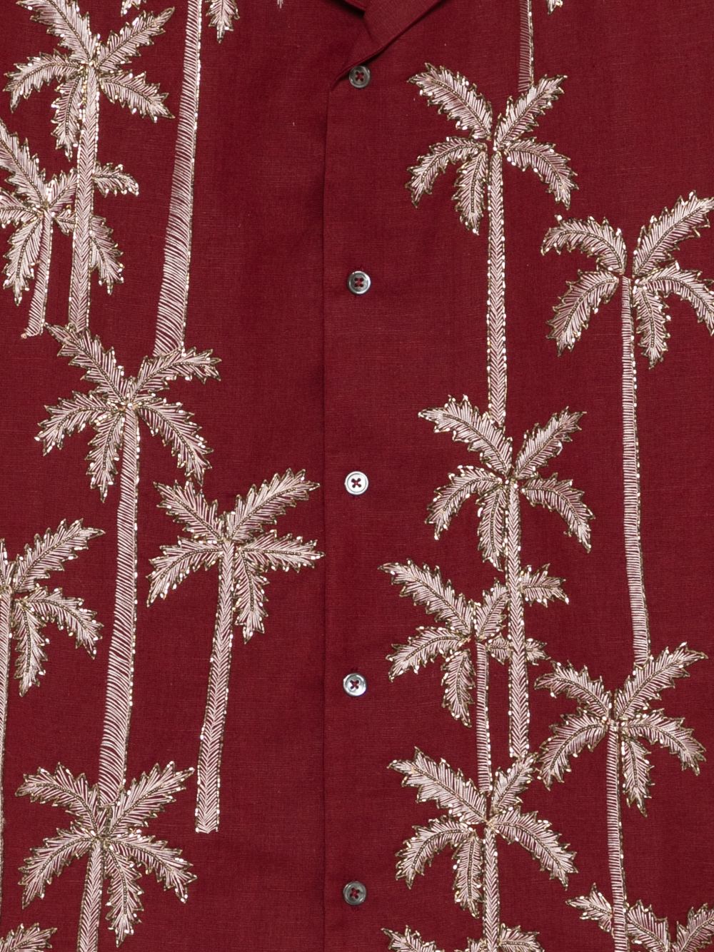 Camicia con motivo palme in bourdeaux Baziszt - uomo 