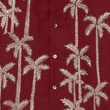 Camicia con motivo palme in bourdeaux Baziszt - uomo 