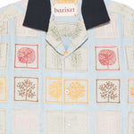 Camicia patchwork ricamata in azzurro Baziszt - uomo 