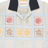 Camicia patchwork ricamata in azzurro Baziszt - uomo 