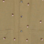 Camicia con orlo ricamato in verde Baziszt - uomo 
