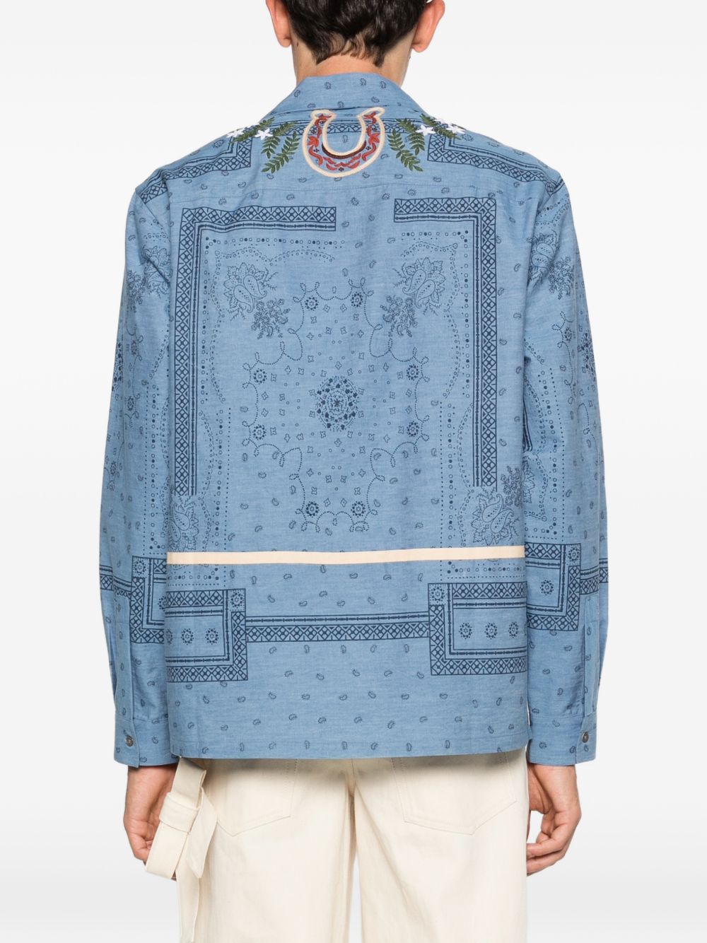 Camicia con motivo cavallo  in blu Baziszt - uomo 