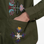 Camicia ricamata con tasca in verde Baziszt - uomo 