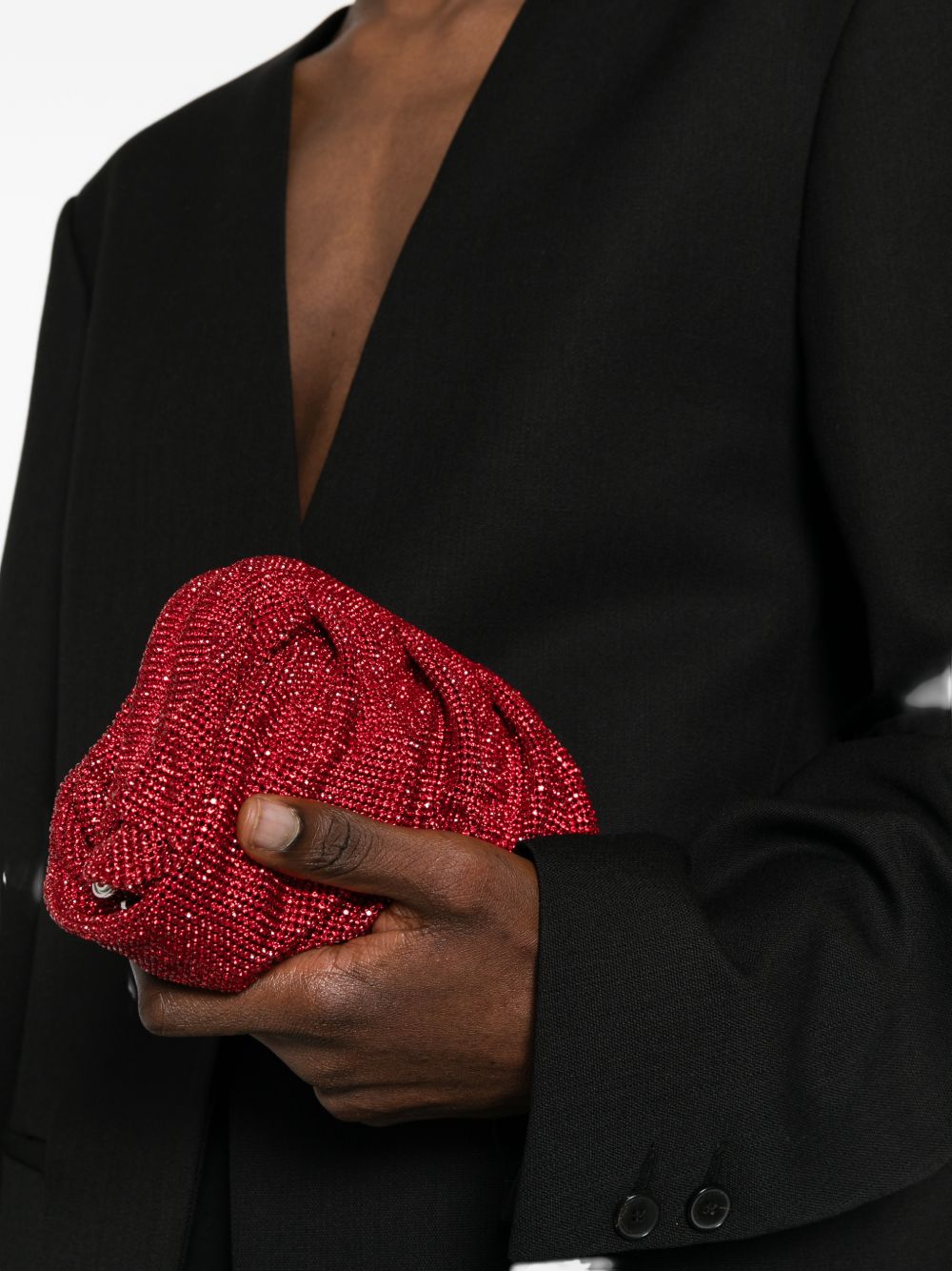 Clutch Venus piccola con cristalli in rosso Benedetta Bruzziches - donna 