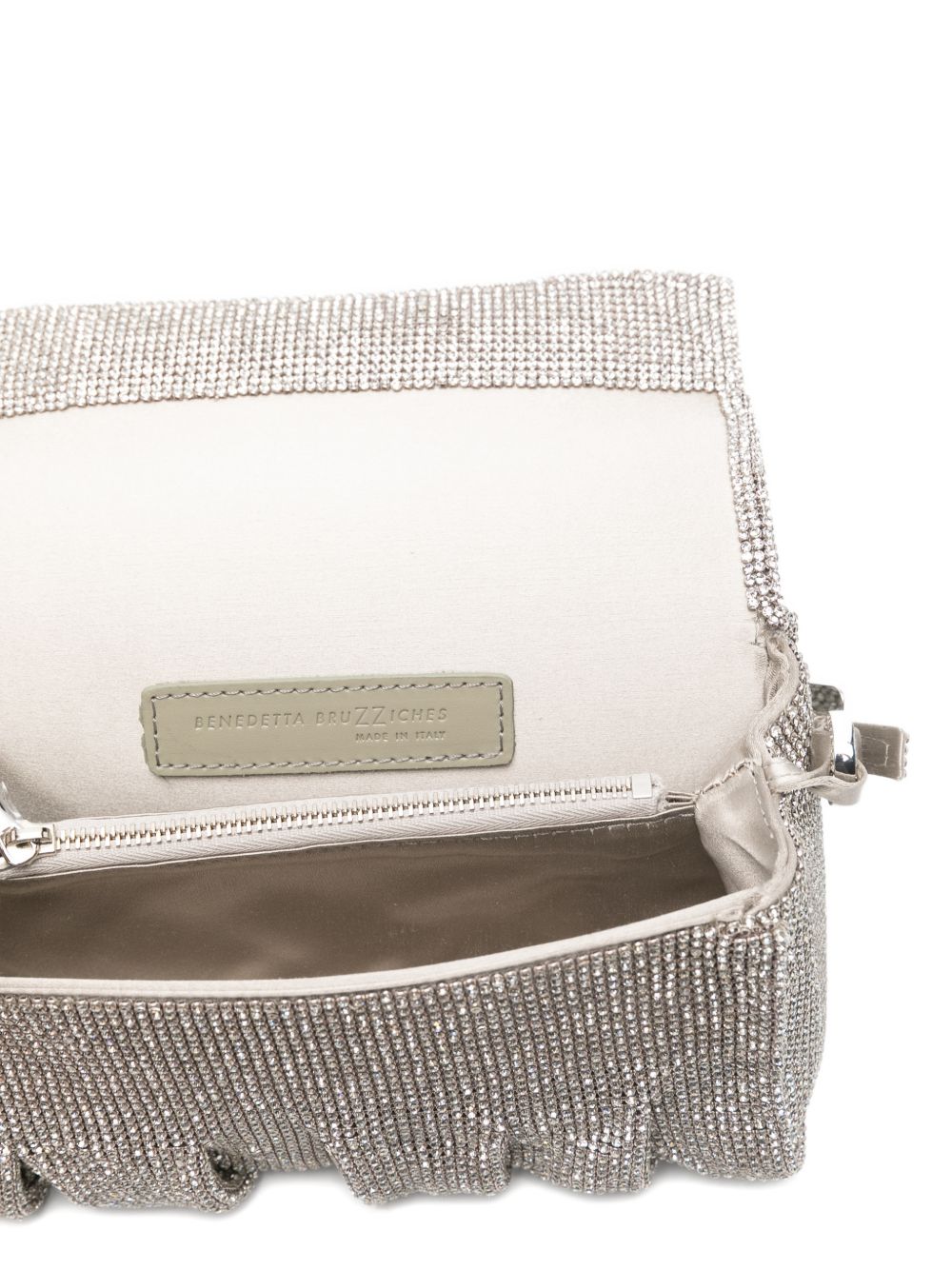 Borsa a mano con cristalli in argento Benedetta Bruzziches - donna 