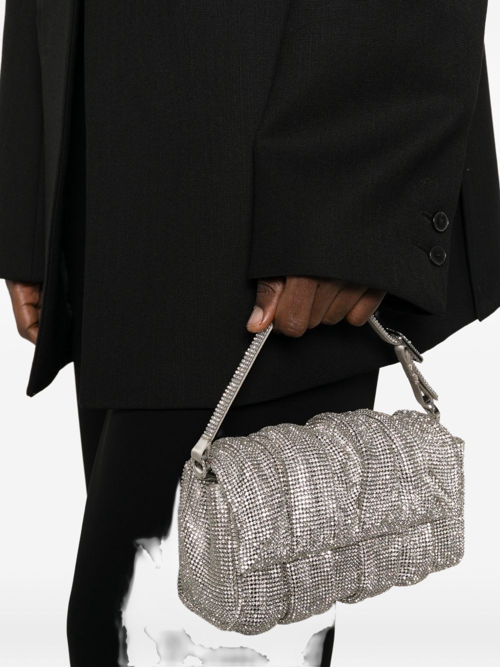Borsa a mano con cristalli in argento Benedetta Bruzziches - donna 
