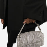 Borsa a mano con cristalli in argento Benedetta Bruzziches - donna 