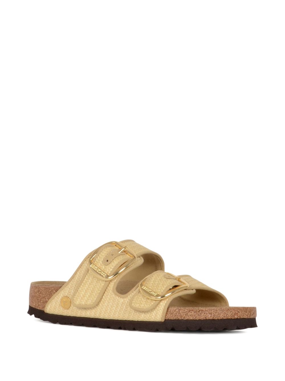Ciabatte in raffia con fibbia grande arizona in beige Birkenstock - donna 