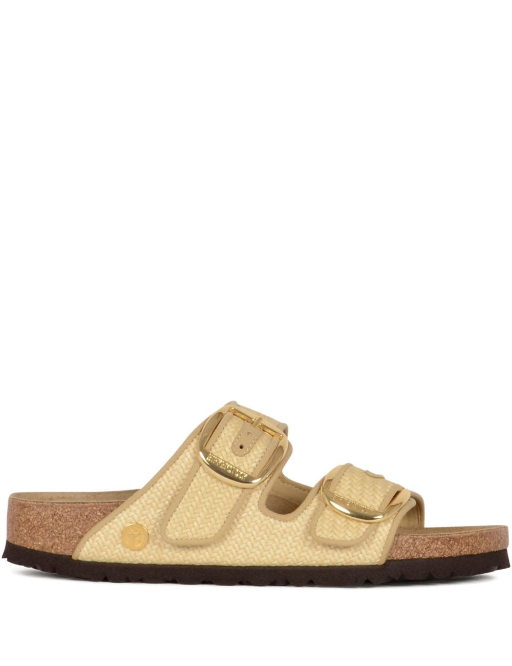 Ciabatte in raffia con fibbia grande arizona in beige Birkenstock - donna 