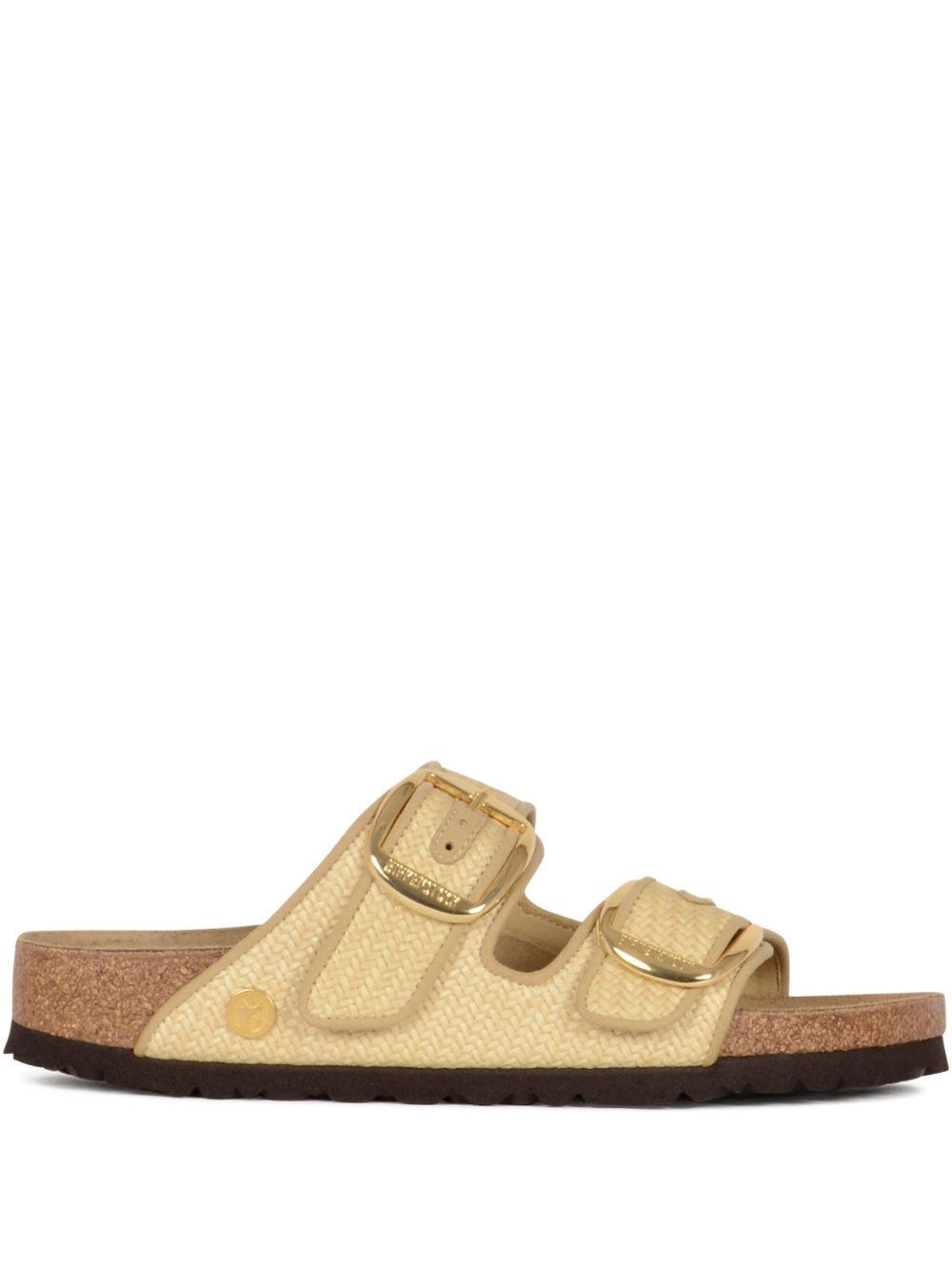 Ciabatte in raffia con fibbia grande arizona in beige Birkenstock - donna 