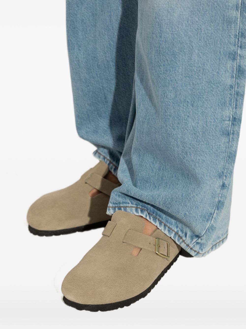 Mules Boston con fibbia e cinturino in beige Birkenstock - unisex 