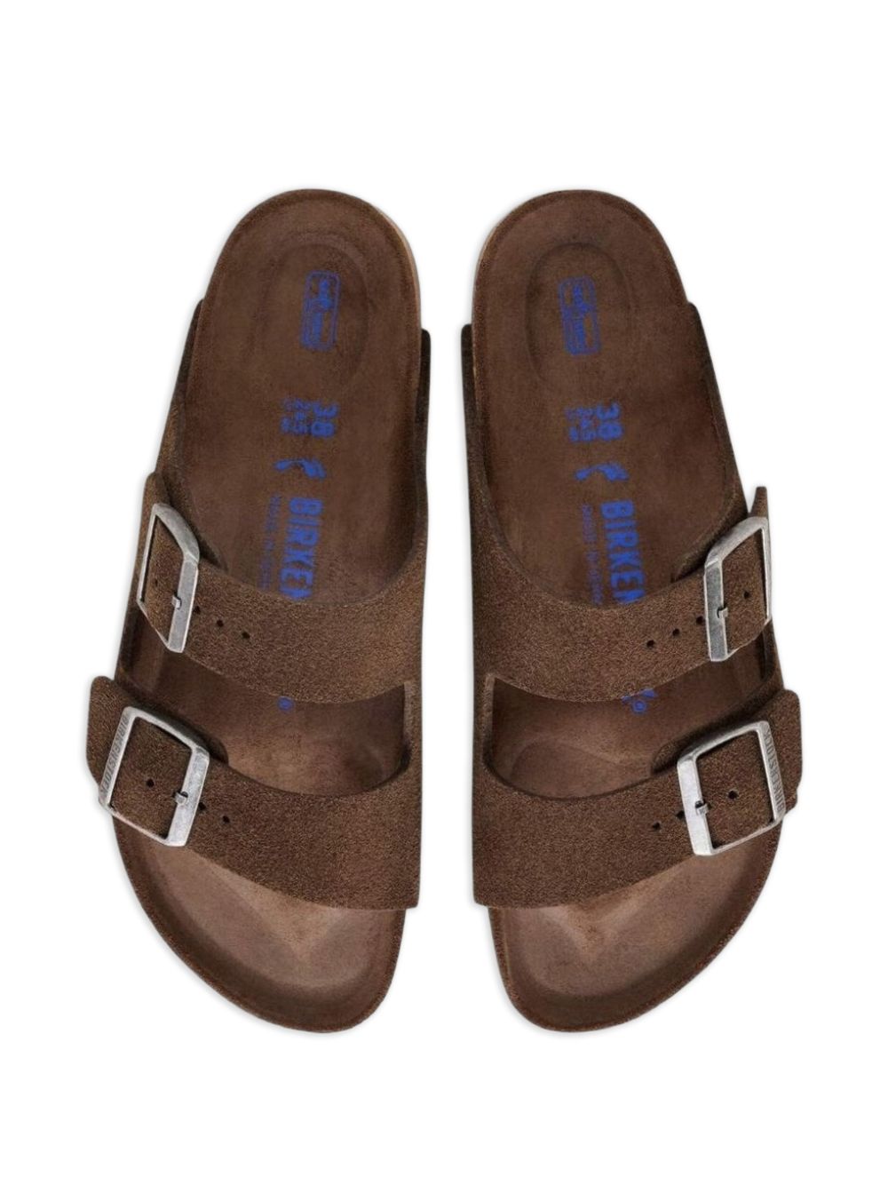 Sandali Arizona in pelle scamosciata con fibbia in marrone Birkenstock - unisex 