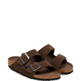 Sandali Arizona in pelle scamosciata con fibbia in marrone Birkenstock - unisex 