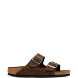 Sandali Arizona in pelle scamosciata con fibbia in marrone Birkenstock - unisex 