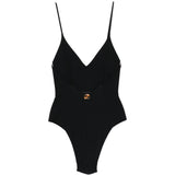 Costume da bagno con scollo a v in nero Blazé milano - donna 