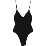 Costume da bagno con scollo a v in nero Blazé milano - donna 