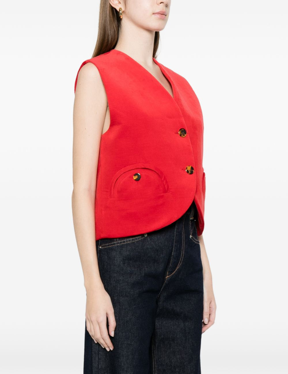 Gilet con bottoni gliss in rosso Blazé milano - donna 