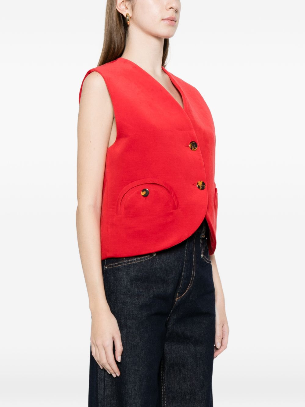Gilet con bottoni gliss in rosso Blazé milano - donna 