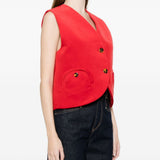 Gilet con bottoni gliss in rosso Blazé milano - donna 
