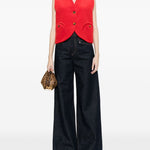 Gilet con bottoni gliss in rosso Blazé milano - donna 