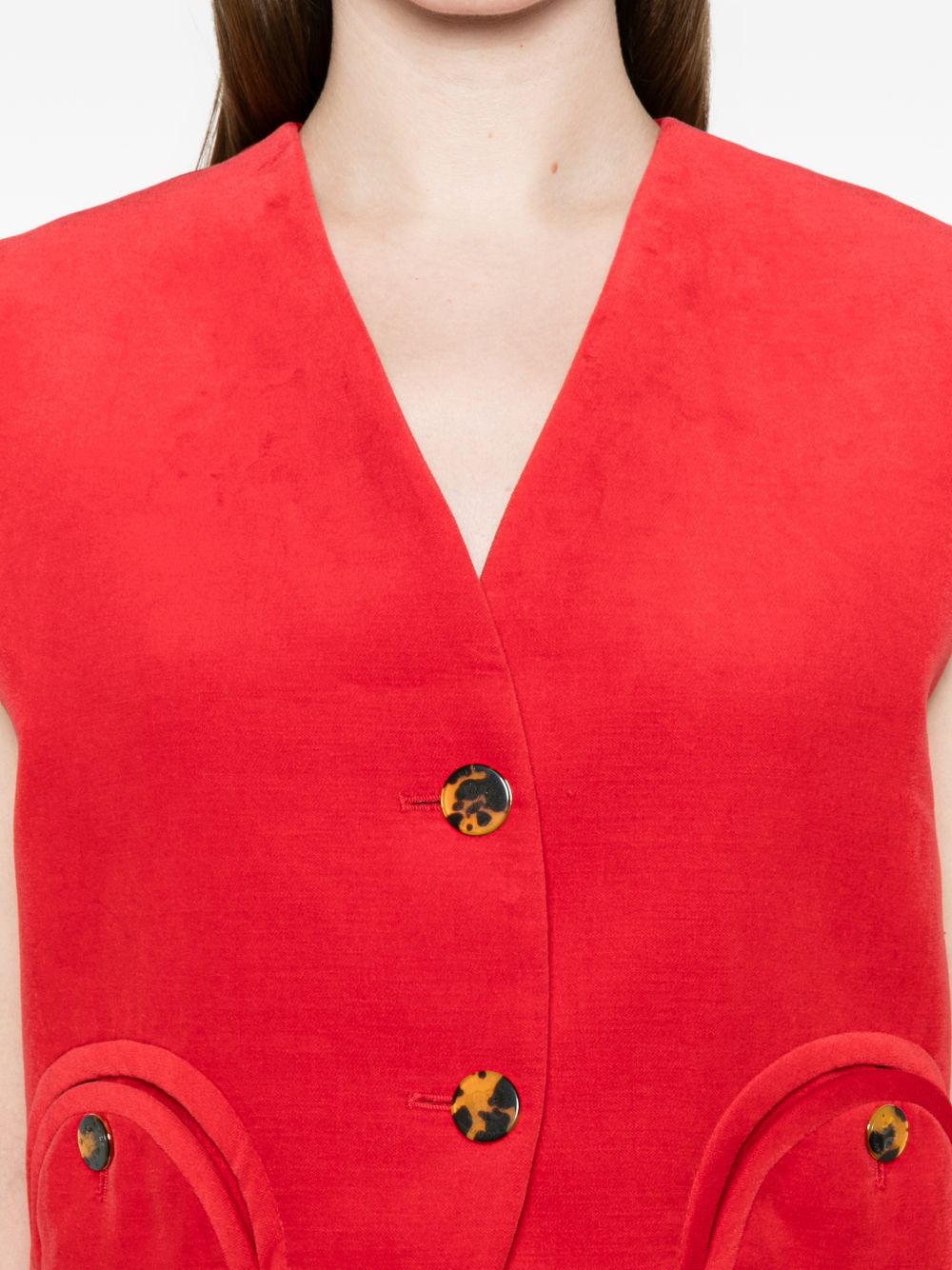 Gilet con bottoni gliss in rosso Blazé milano - donna 