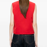 Gilet con bottoni gliss in rosso Blazé milano - donna 