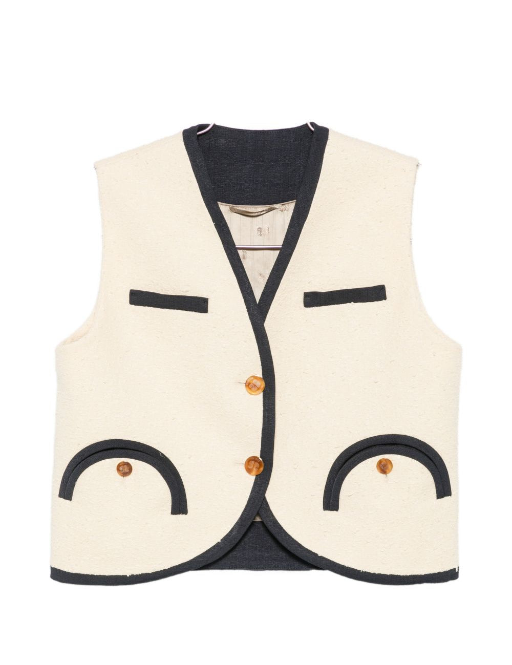 Gilet con profili a contrasto in beige Blazé milano - donna 
