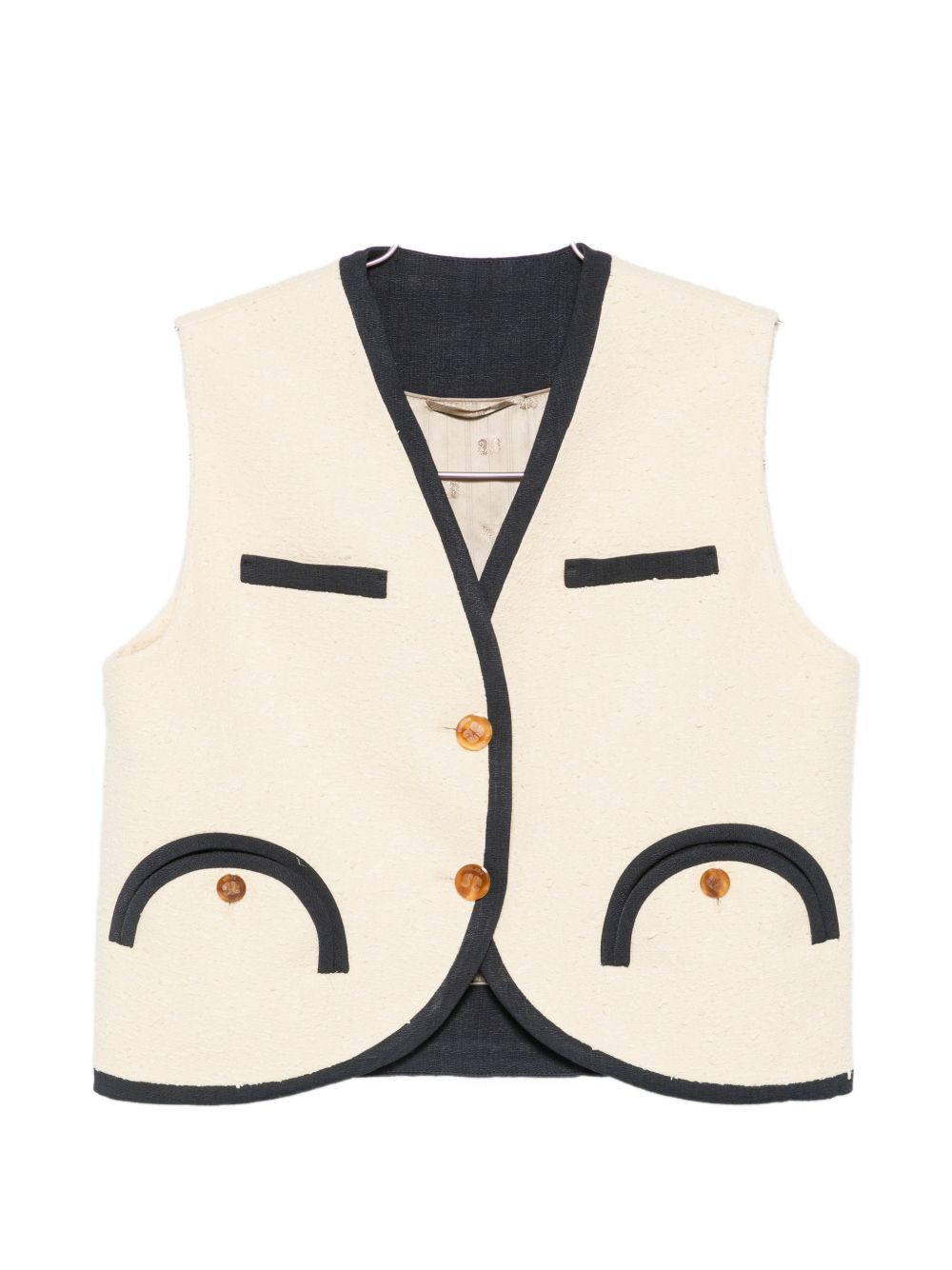 Gilet con profili a contrasto in beige Blazé milano - donna 