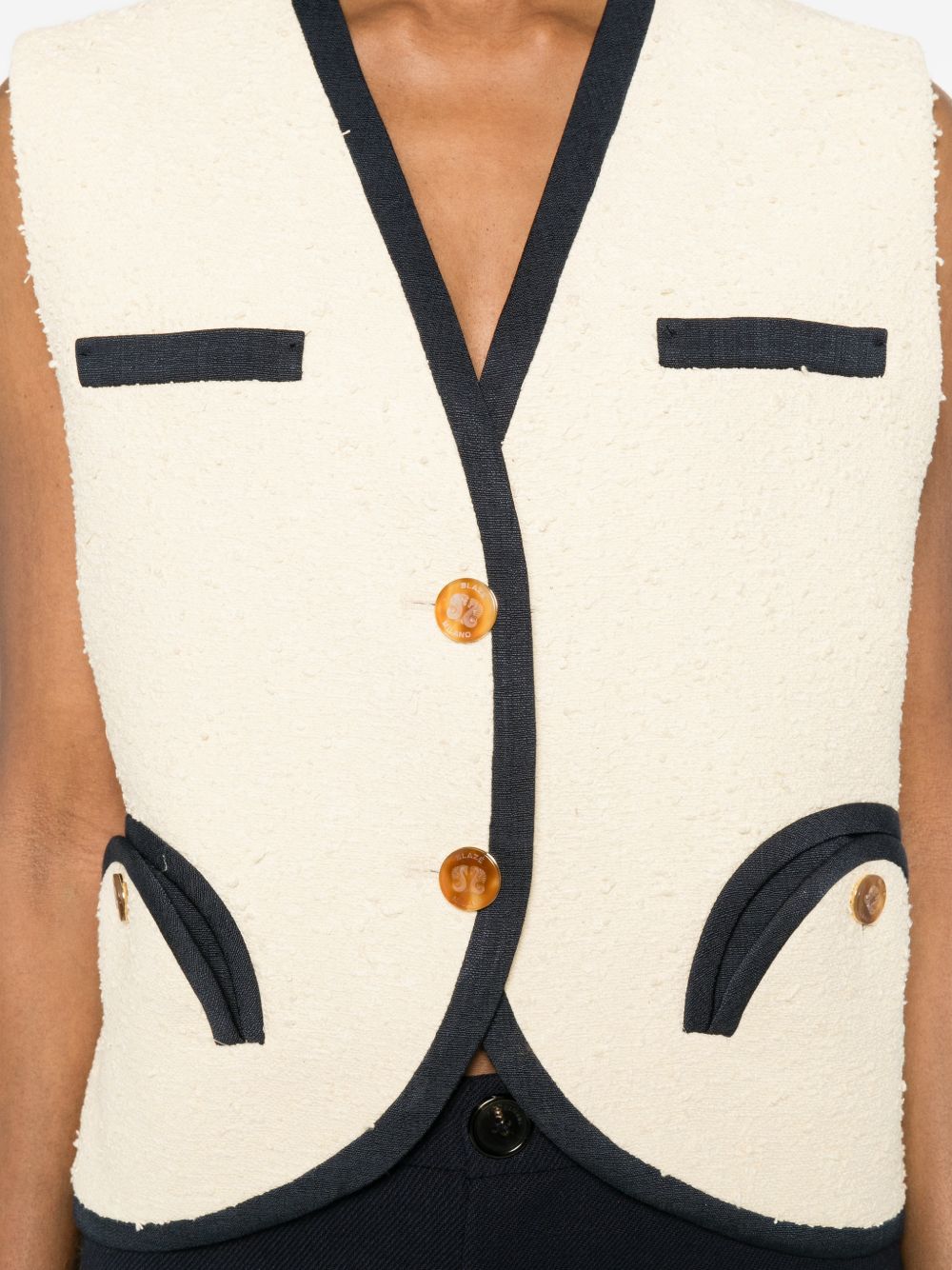 Gilet con profili a contrasto in beige Blazé milano - donna 